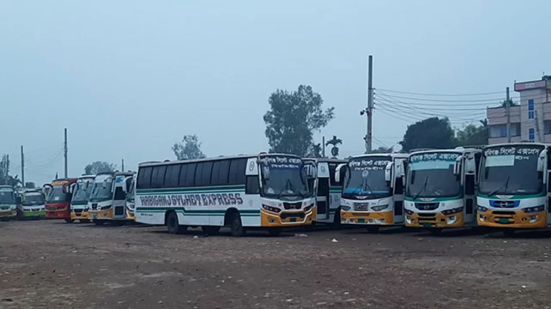 হবিগঞ্জে অনির্দিষ্টকালের পরিবহন ধর্মঘট, দুর্ভোগে যাত্রীরা