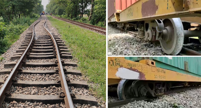 ব্রাহ্মণবাড়িয়ায় গরমে রেললাইন বেঁকে ট্রেন লাইনচ্যুত, যোগাযোগ বন্ধ