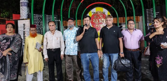 জুলাই শহীদ স্মরণে ৫ আগস্ট প্রথম প্রহরে উত্তরা মিডিয়া ক্লাবের ”প্রদীপ প্রজ্জলন”