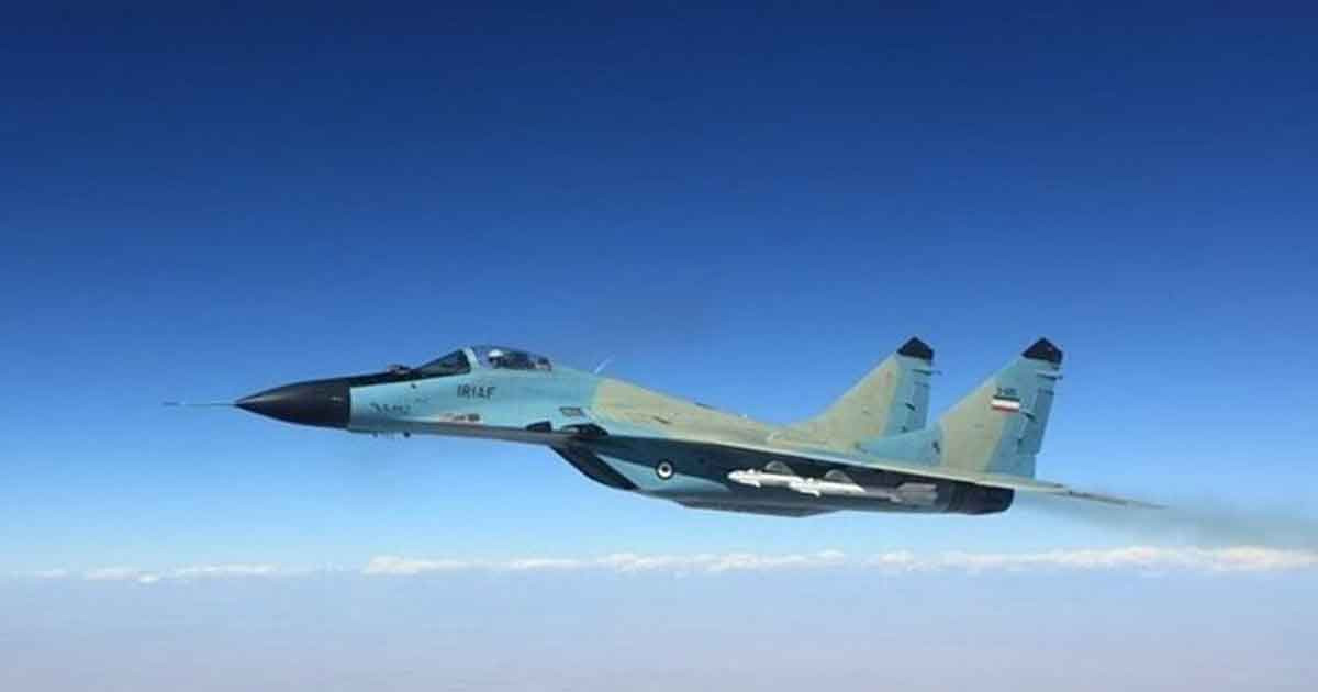 তেহরানের আকাশে রাশিয়ার নির্মিত মিগ-২৯ যুদ্ধবিমানের উড়োজাহাজ