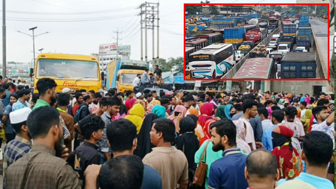 গার্মেন্টস শ্রমিকের মৃত্যুকে কেন্দ্র করে মদনপুরে মহাসড়ক অবরোধ