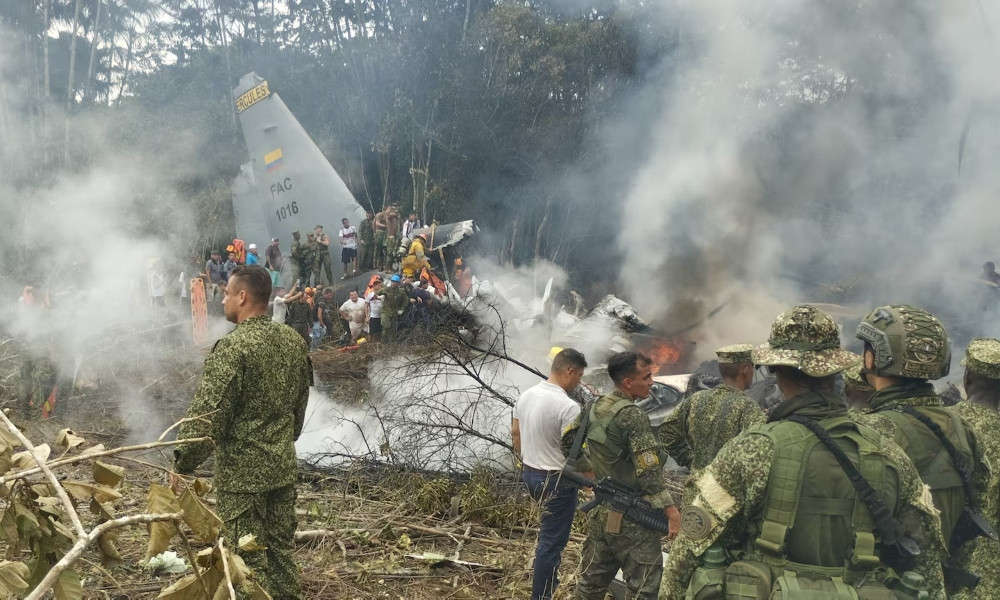 কলম্বিয়ায় সামরিক পরিবহন বিমান বিধ্বস্ত, নিহত ৬৬