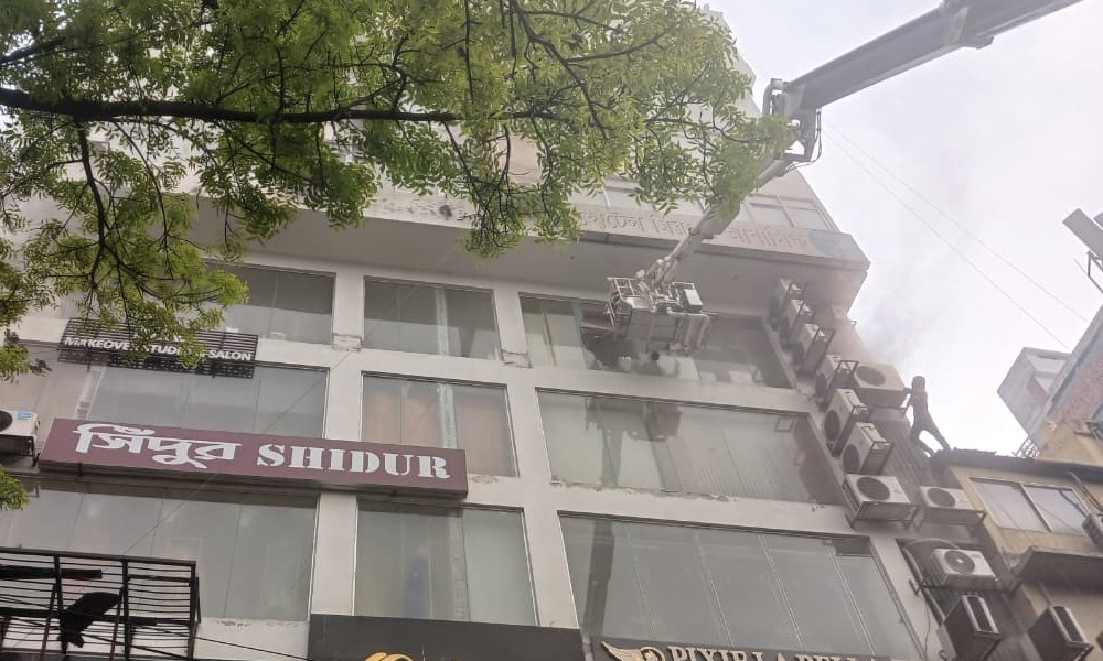 মিরপুরে বাণিজ্যিক ভবনে আগুন, ফায়ার সার্ভিস উদ্ধারকাজে ব্যস্ত
