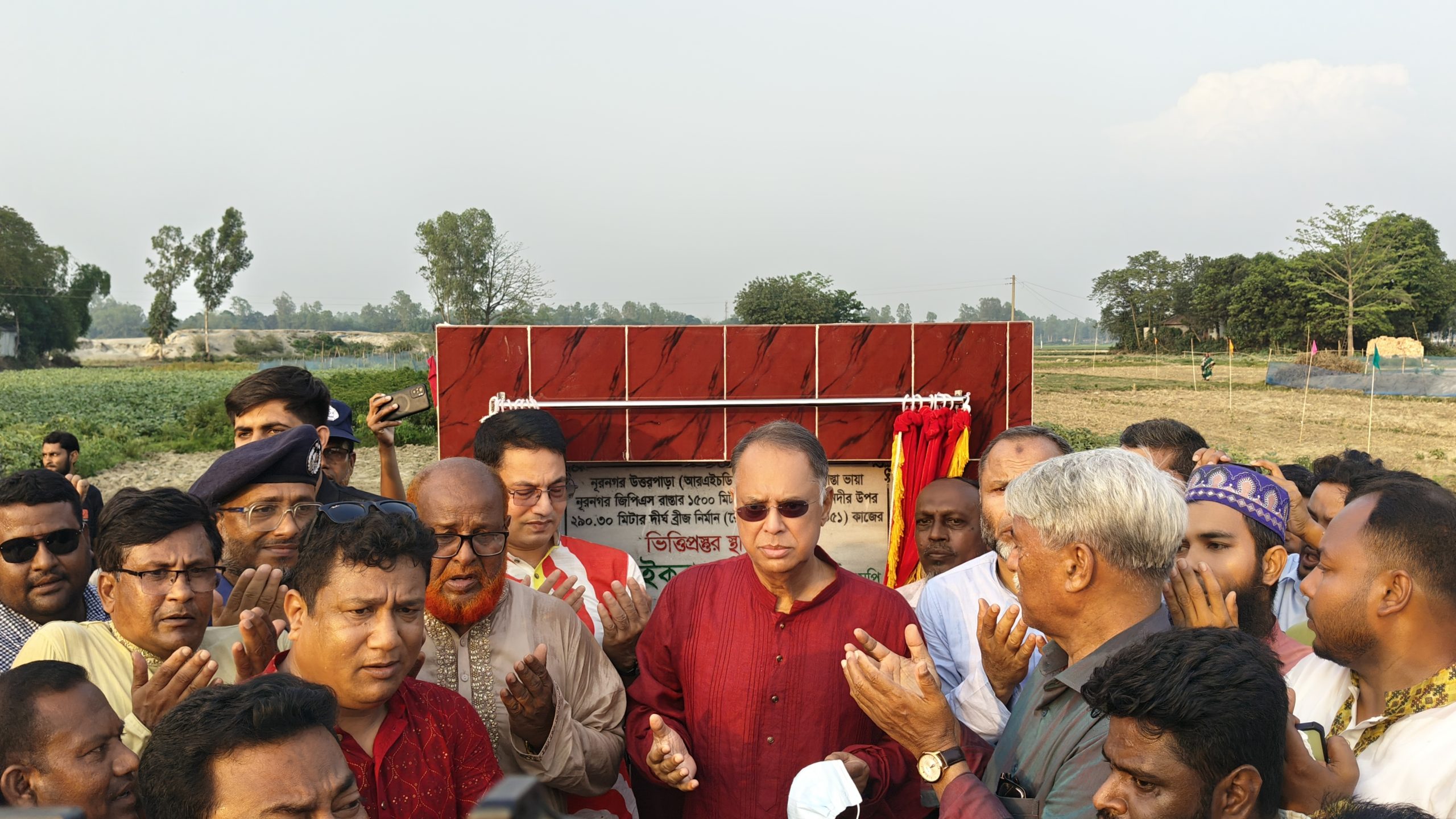 ফুলজোড় নদীর ওপর ৩৪ কোটি টাকার সেতুর ভিত্তিপ্রস্তর স্থাপন