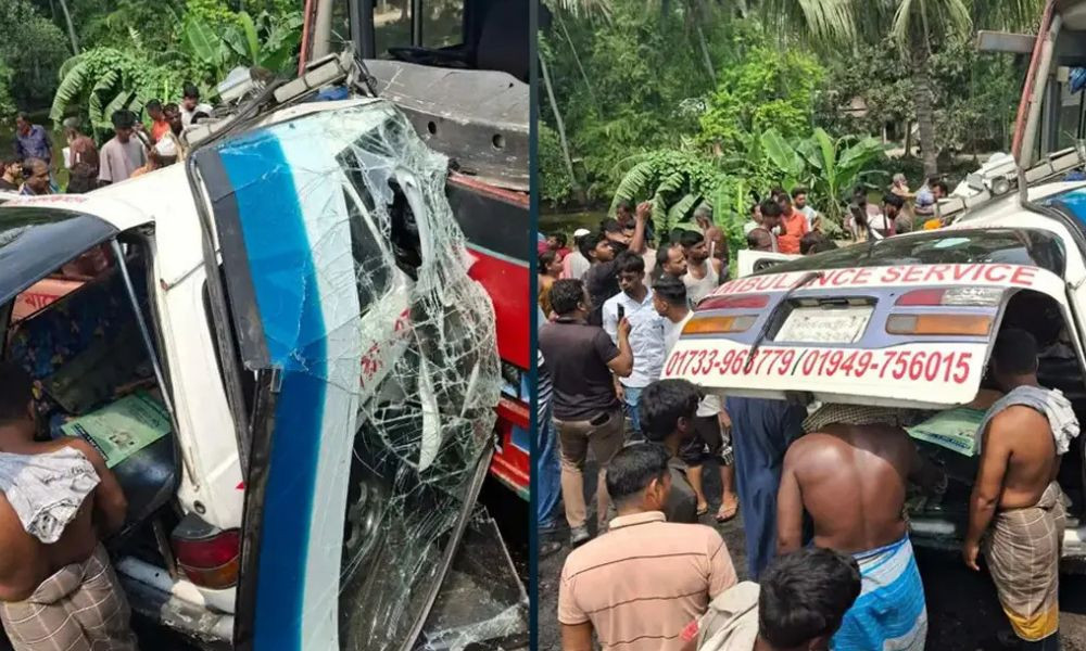 ফরিদপুরের নগরকান্দায় বাস ও অ্যাম্বুলেন্সের মুখোমুখি সংঘর্ষে চালকসহ ৫ জন নিহত