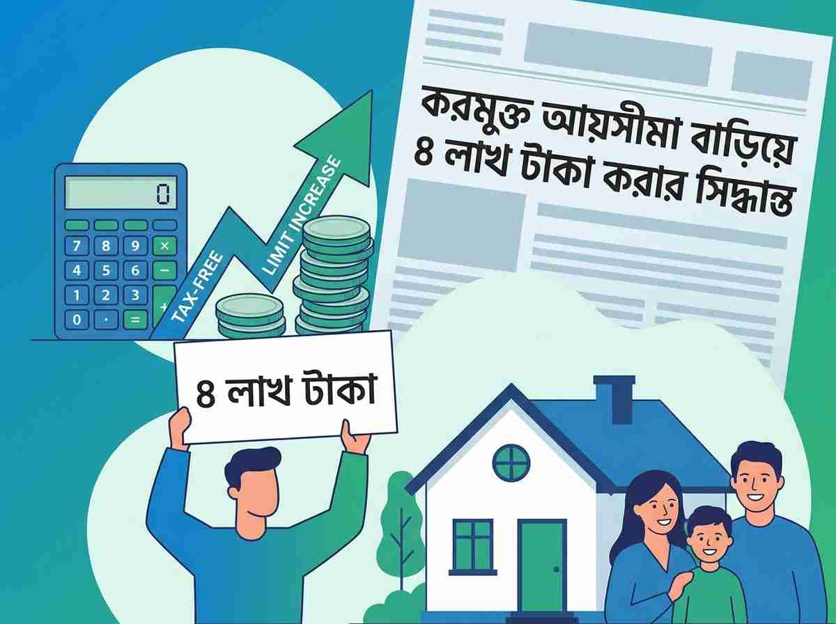 করমুক্ত আয়সীমা বাড়িয়ে ৪ লাখ টাকা করার সিদ্ধান্ত, ব্যাংকে টিআইএন বাধ্যতামূলক হচ্ছে না