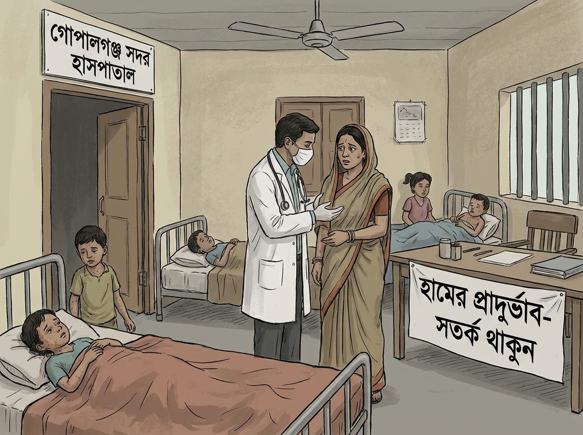 গোপালগঞ্জে হামের উপসর্গে আরও এক শিশুর মৃত্যু, চিকিৎসাধীন ৫৬
